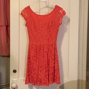 B. Darlin Coral Lace Dress